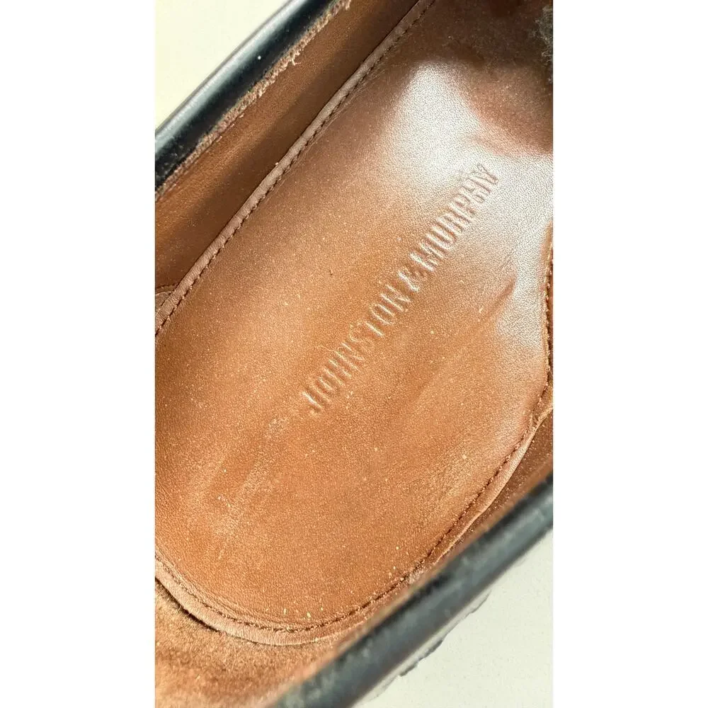 Johnston & Murphy Croc Embossed Leather Loafers Mens 10 Dress Office WORK